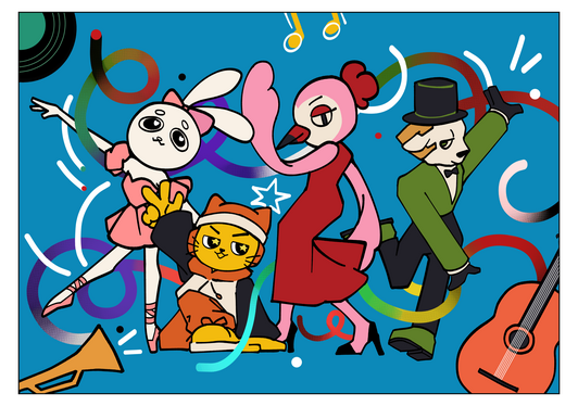 Dancing Animals Illustration